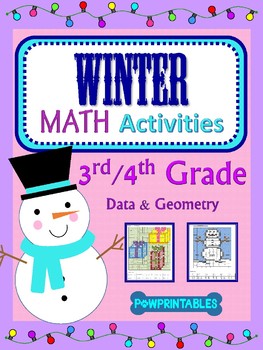 Preview of 3rd & 4th - 2 Winter/Christmas Math Coloring Activities! - Snowman and Present