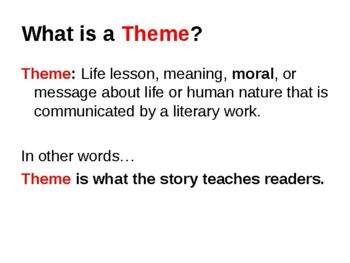 Preview of 3rd 4th 5th 6th Grade Theme Lesson Practice ELA Reading Skill Lesson Gr 3 4 5 6