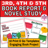 3rd 4th 5th Grade Book Report or Novel Study - Printable T