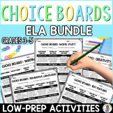 3rd 4th 5th Grade End of Year Choice Board ELA Bundle Deal