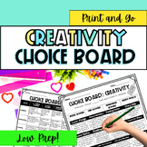 3rd 4th 5th Grade End of Year Choice Board ELA Creativity 