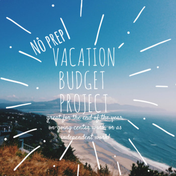 Preview of Math Vacation Budget Project- End of the Year Project- PBL