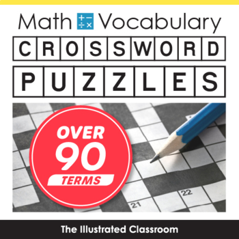 Preview of 3rd, 4th & 5th Grade Math Vocabulary Worksheets Crossword Puzzles - No Prep Fun