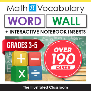 Preview of 3rd, 4th & 5th Grade Math Word Wall & Interactive Notebook Inserts