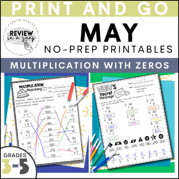 Preview of 3rd, 4th, & 5th Grade May Activities for End of Year No Prep Printables