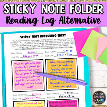 Preview of 3rd 4th 5th Reading Homework Folder - Reading Log Alternative