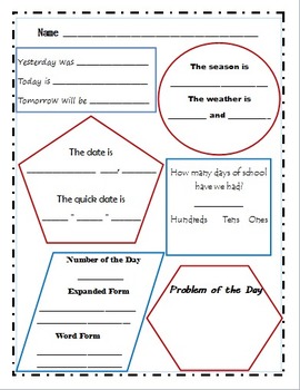 Preview of 3rd-4th Calendar Graphic Organizer