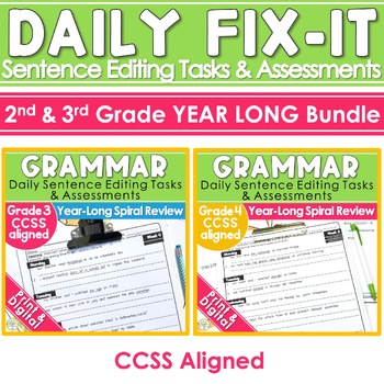 Preview of 3rd & 4th Daily Grammar Practice Sentence Editing | Morning Work | Spiral Review