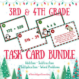 3rd & 4th Grade - 4 CHRISTMAS MATH ACTIVITIES!! Task Cards