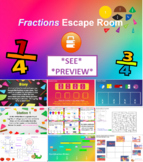 3rd 4th Grade Fractions Math Digital Escape Room Fun Break