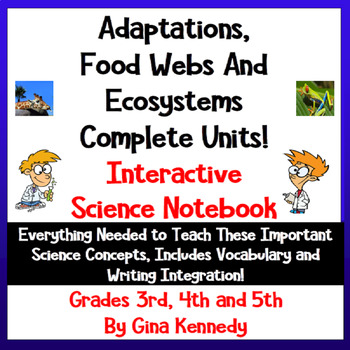 Preview of Animal Adaptations, Ecosystems, & Habitats Interactive Notebook; Great Lessons!