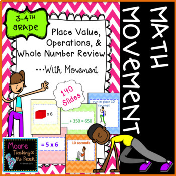 Preview of 3rd & 4th Grade Math Review Brain Break