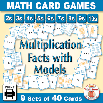 Preview of 3rd-4th Grade Multiplication Facts | 9 Card Sets | Math Sense Games & Activities