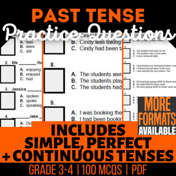Preview of Past Tense Worksheets | Simple Progressive Perfect | 3rd-4th Grade Grammar