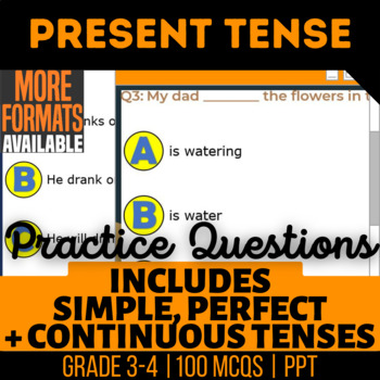 Preview of Present Tense PowerPoints Simple Progressive and Perfect 3rd 4th Grade