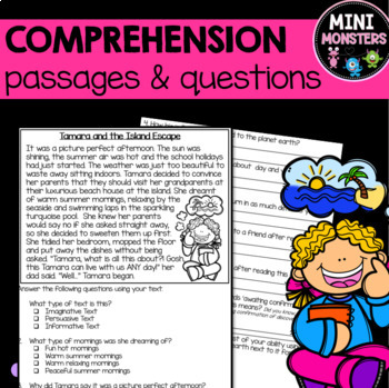 Preview of 3rd & 4th Grade Reading Comprehension Passages and Questions, Set 3
