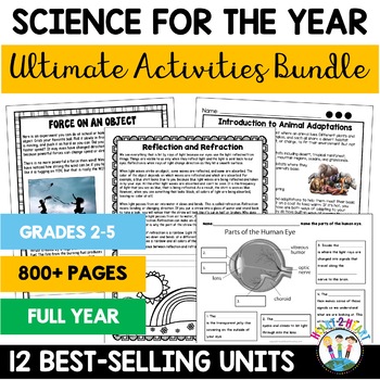 Preview of 3rd 4th Grade Earth Science Curriculum Bundle Full Year Ecosystem Animal Habitat