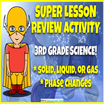 Preview of 3rd 4th Grade Science Solid Liquid Gas and Phases Reading Comprehension Activity