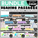 3rd & 4th Grade Seasonal Reading Comprehension Passages wi