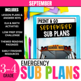 3rd & 4th Grade Sub Plans: September Emergency Substitute 
