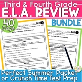 3rd & 4th Grade Summer Review Packet Bundle - End of Year 