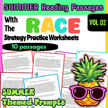 Preview of 3rd 4th Grade Summer Review Packet Writing Prompt Summer School Reading Passages