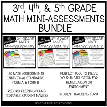 Preview of 3rd, 4th, and 5th Grade Mini-Math Assessment Bundle
