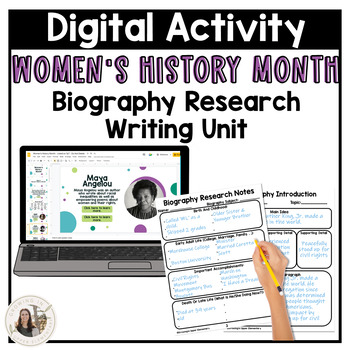 Preview of Womens History Month Activity + Biography Writing Lessons