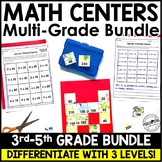3rd-5th Grade Math Centers Year-Long Bundle | Fractions, M