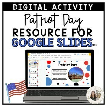 Preview of 3rd-5th Grade Patriot Day September 11 Resource for Google Slides™
