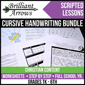 Preview of TK - 6th Grade Cursive Handwriting Bundle