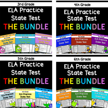 Preview of 3rd-6th Grade ELA Practice State Test BUNDLE: State Test Prep