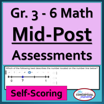 Preview of 3rd - 6th Grade Math | Mid - End of Year Spiral Review - Post Assessment Bundle