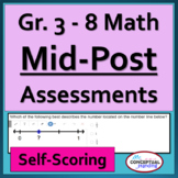 3rd - 8th Grade Math | Mid - End of Year Spiral Review - P