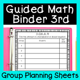 3rd CCSS Guided Math Binder Math Small Group Template & Math Data Tracking Sheet