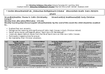 Preview of 3rd Class Religion Weekly Scheme on 'Celtic Christianity'