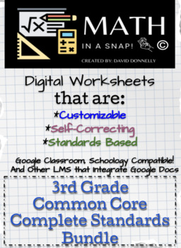Preview of 3rd - Common Core Standards Bundle - Editable, Interactive & Instant Feedback