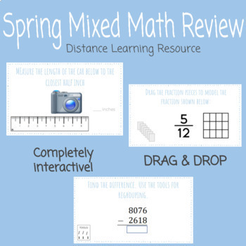 Preview of 3rd Gr SPIRAL MATH REVIEW TEI Distance Digital Learning:Google Slides Assignment