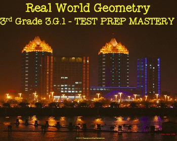 Preview of 3rd Grade 3.G.1 Real World Geometry TEST PREP MASTERY