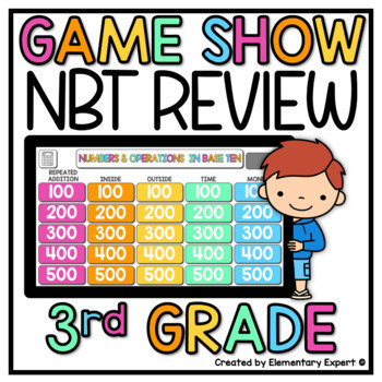 Preview of 3rd Grade 3.NBT.1, 3.NBT.2, 3.NBT.3 Jeopardy Style Game Show 