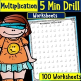 3rd Grade 5 Minute Multiplication Drills 100 Worksheets