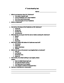 3rd grade a mountain of history test for wonders reading