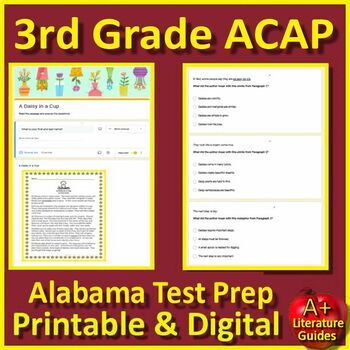 Preview of 3rd Grade ACAP Test Prep ELA Reading Passages & Questions Alabama Practice Tests