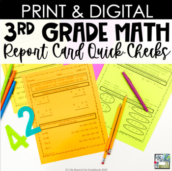 Preview of 3rd Grade Math Assessments | Math Worksheets | 3rd Grade Intervention Assessment