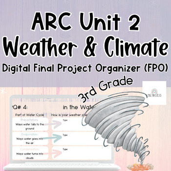 Preview of 3rd Grade ARC Unit 2 | Weather & Climate | Digital Final Project Organizer (FPO)