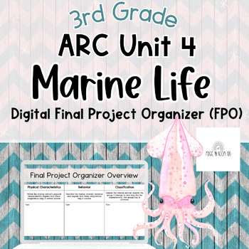 Preview of 3rd Grade ARC Unit 4 | Marine Life | Digital Final Project Organizer (FPO)