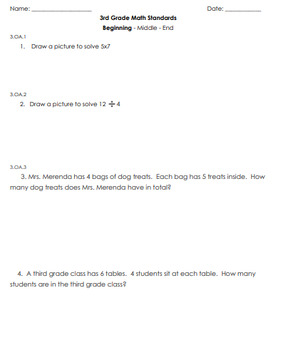 Preview of 3rd Grade All Math Standard Assessment