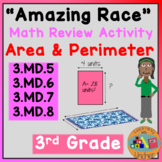 3rd Grade "Amazing Race" Math Review Activity- Area and Perimeter