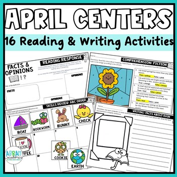 Preview of 3rd Grade April Literacy Centers - Reading & Writing Choice Board Activities