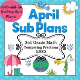 3rd Grade April Sub Plans Comparing Fractions 3.NF.3